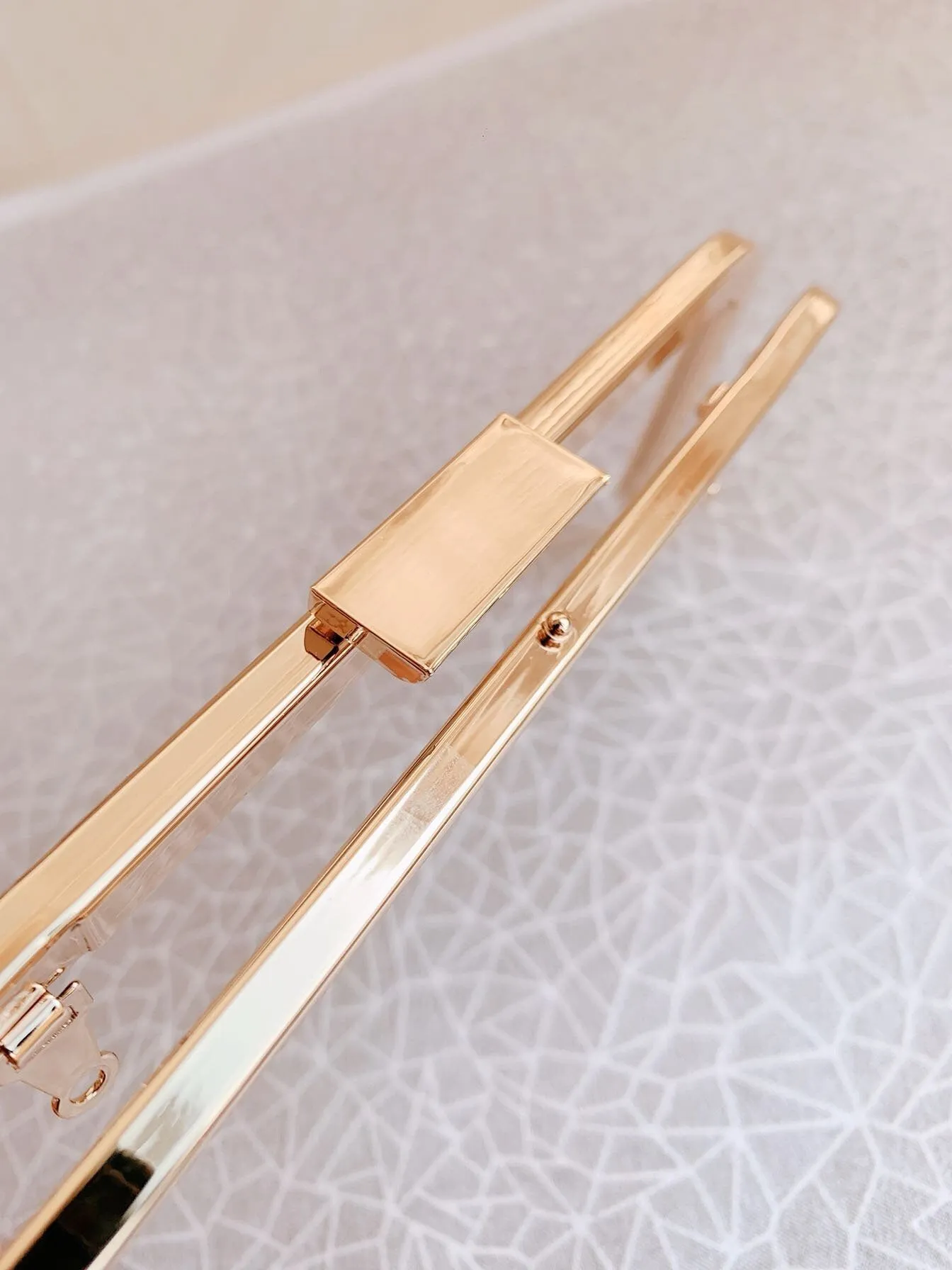 18 x 7.5cm ( 7" x 3" ) Light Gold Purse Frame Handle Purse Frame