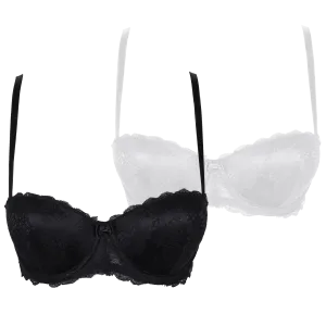 2 Pack All Over Lace Balcony Bra
