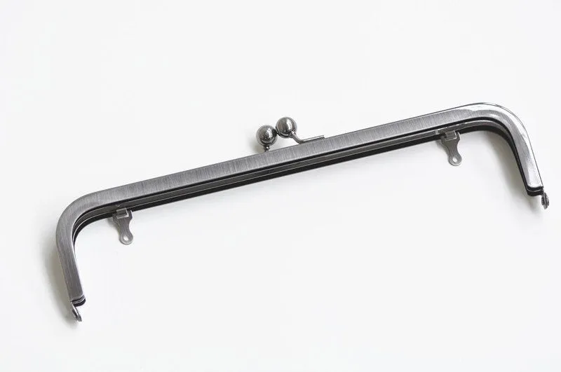 24 x 5.5cm ( 9" x 2") Bronze Purse Frame Large Handle Purse Frame Glue-In With Loops
