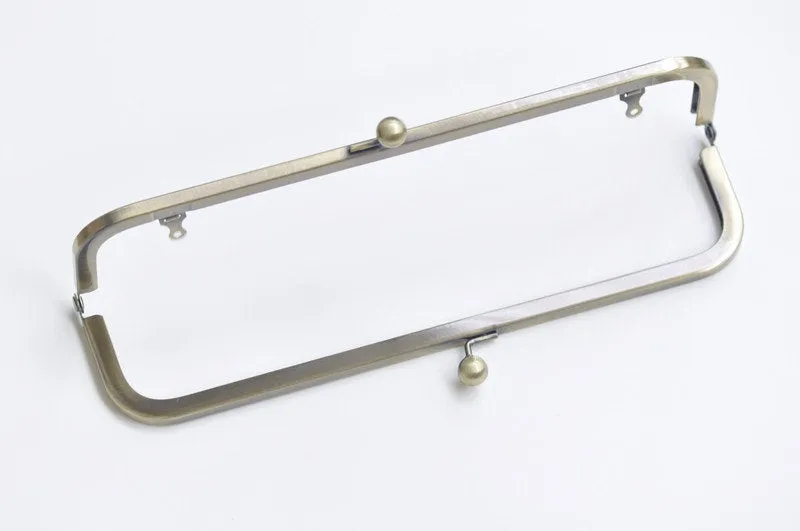 24 x 5.5cm ( 9" x 2") Bronze Purse Frame Large Handle Purse Frame Glue-In With Loops