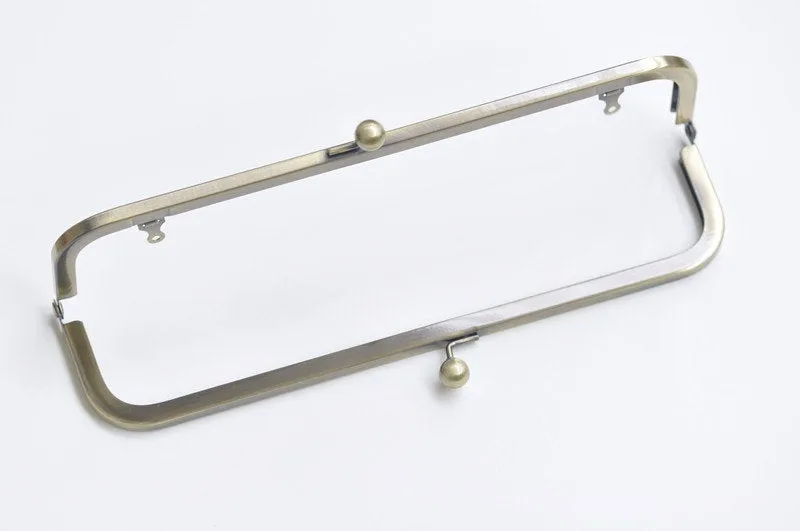 24 x 5.5cm ( 9" x 2") Bronze Purse Frame Large Handle Purse Frame Glue-In With Loops