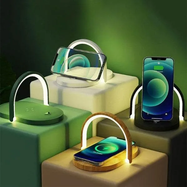 3 In 1 Foldable Wireless Magsafe Charger Night Light Wireless Charging Station Stonego LED Reading Table Lamp 15W Fast Charging Light