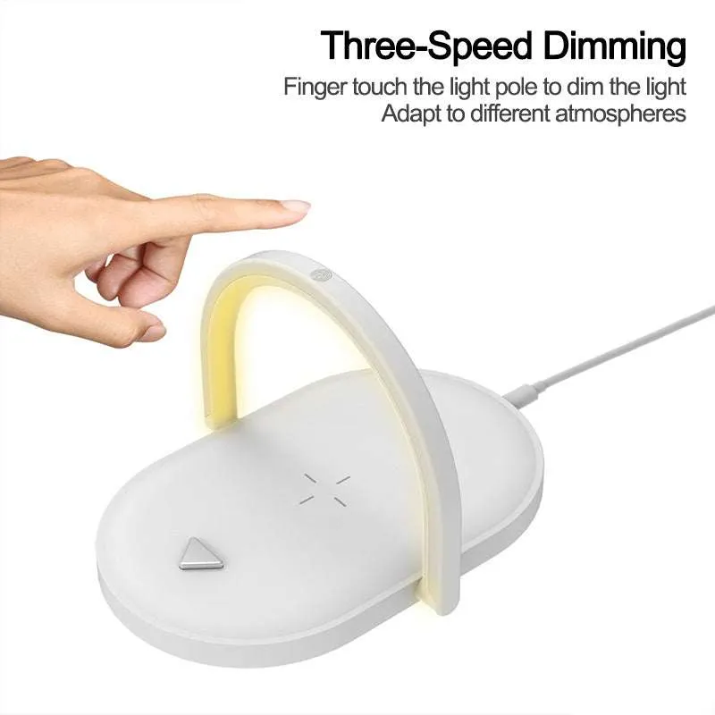 3 In 1 Foldable Wireless Magsafe Charger Night Light Wireless Charging Station Stonego LED Reading Table Lamp 15W Fast Charging Light