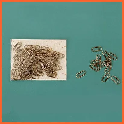 50Pcs /Bag Mini Heart Gold Rose Gold Color Clip | Bookmark Binder Paper Clips
