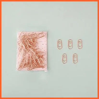 50Pcs /Bag Mini Heart Gold Rose Gold Color Clip | Bookmark Binder Paper Clips