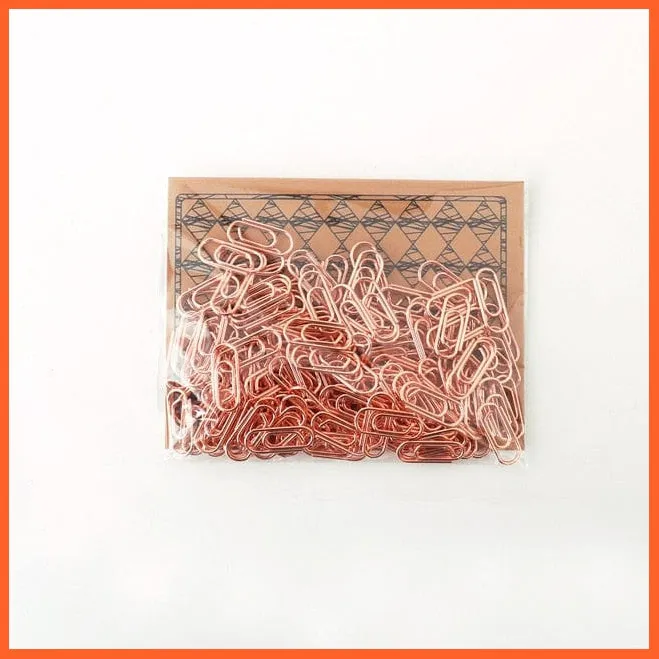 50Pcs /Bag Mini Heart Gold Rose Gold Color Clip | Bookmark Binder Paper Clips