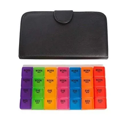 7 Day Extra Large Pill Organizer with Cute Travel Case