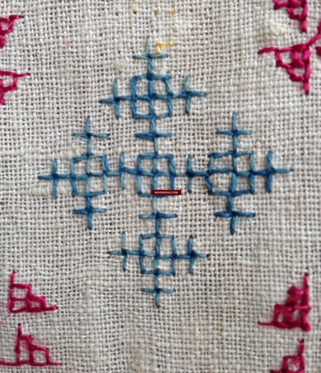 701 SOLD Hazara Snowflake Shawl - Antique Embroidery Textile Art