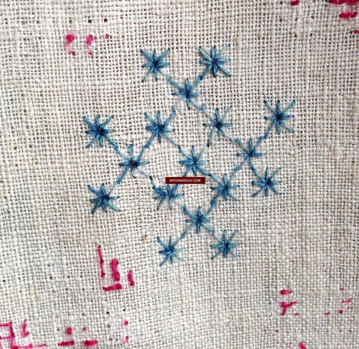 701 SOLD Hazara Snowflake Shawl - Antique Embroidery Textile Art