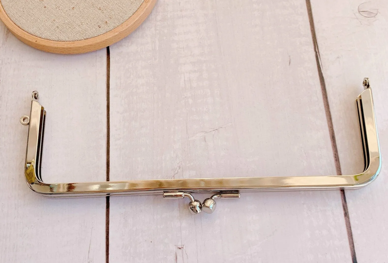 8" (20.5cm) Silver Metal Purse Frame Glue In Style 20.5cm x 6.8cm
