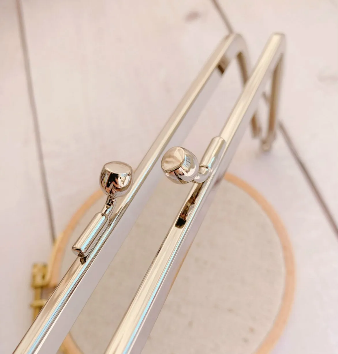 8" (20.5cm) Silver Metal Purse Frame Glue In Style 20.5cm x 6.8cm