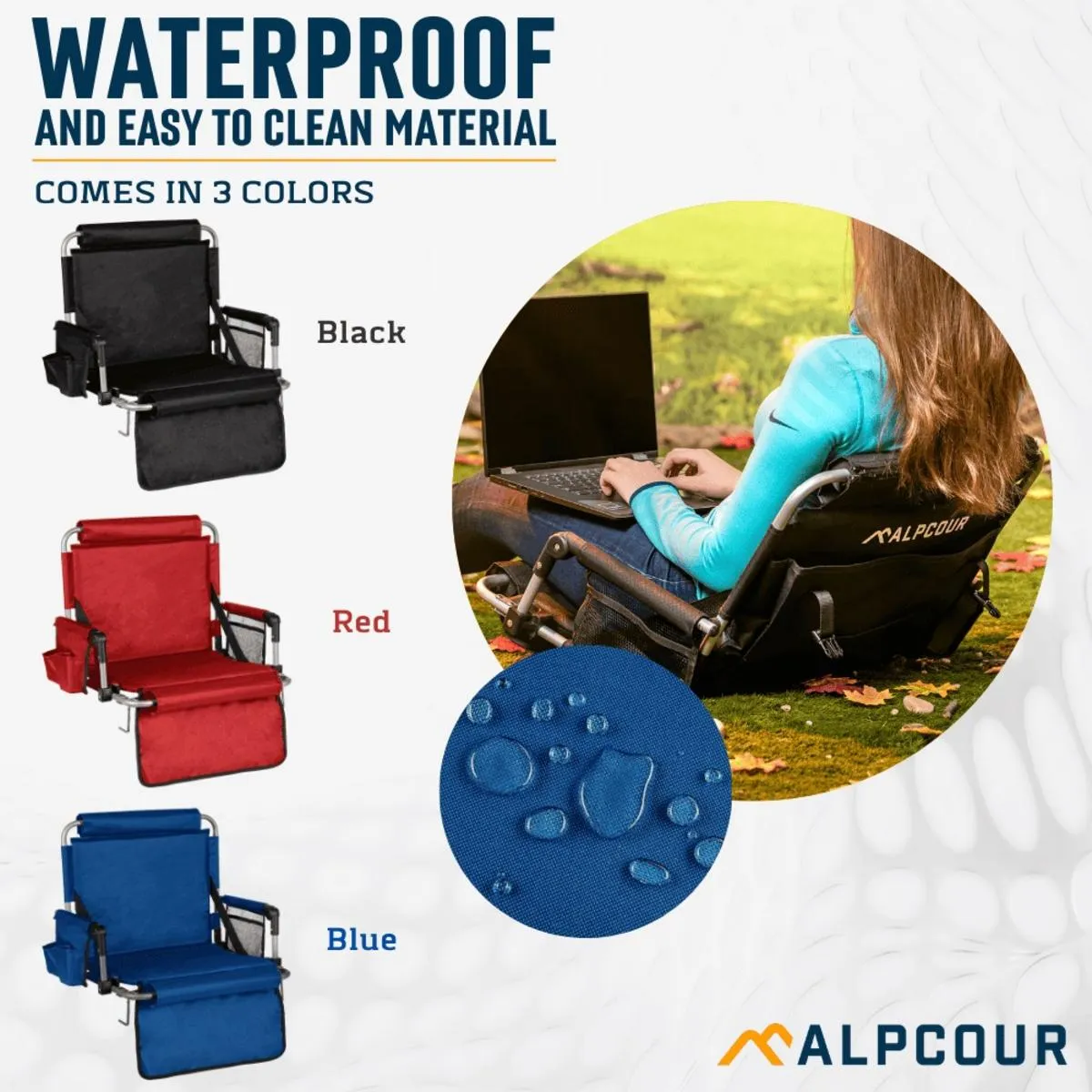 Alpcour Foldable Stadium Seat with Armrests