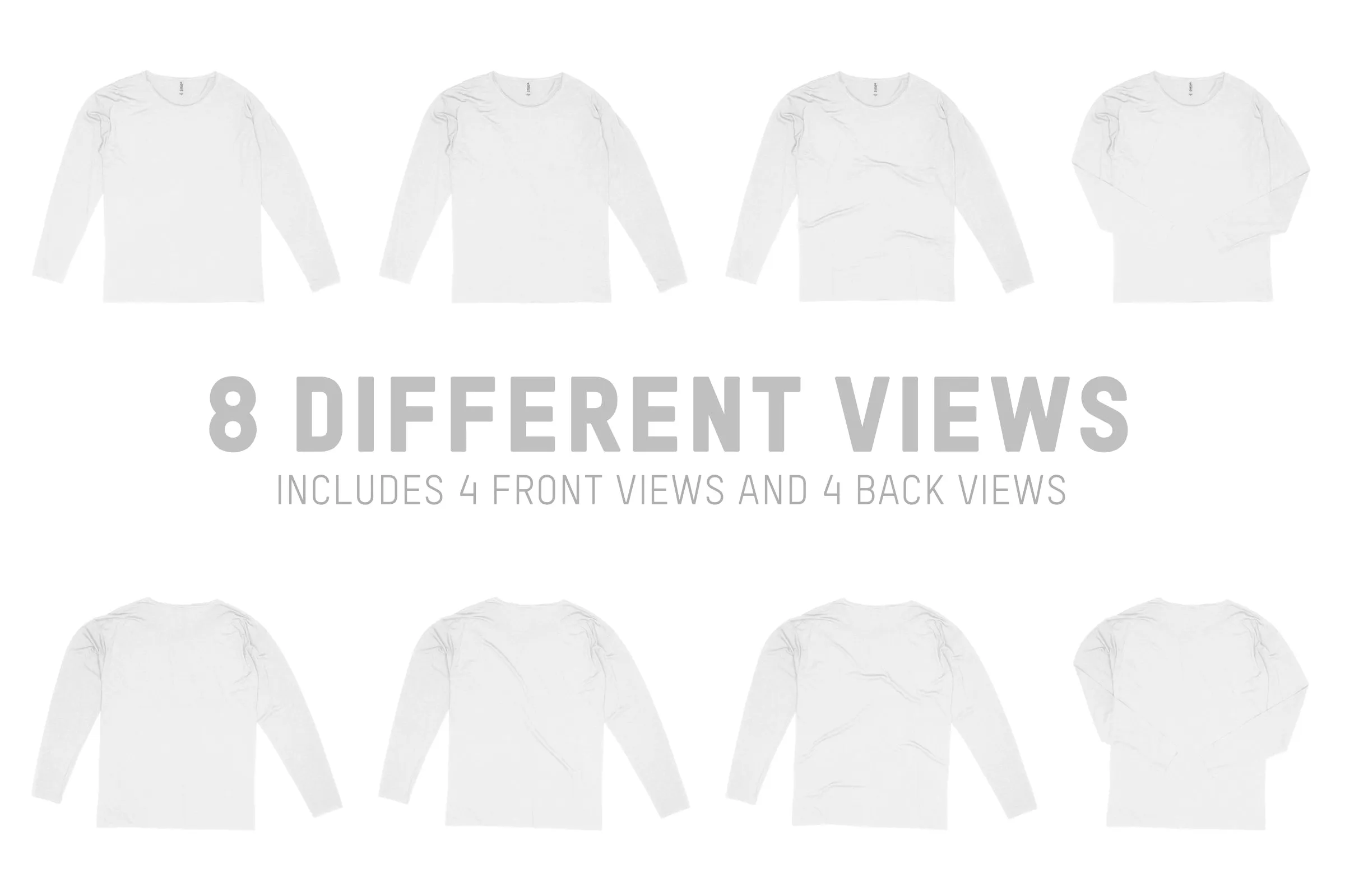 Bella   Canvas 3416 Raw Neck LS T-Shirt Mockups