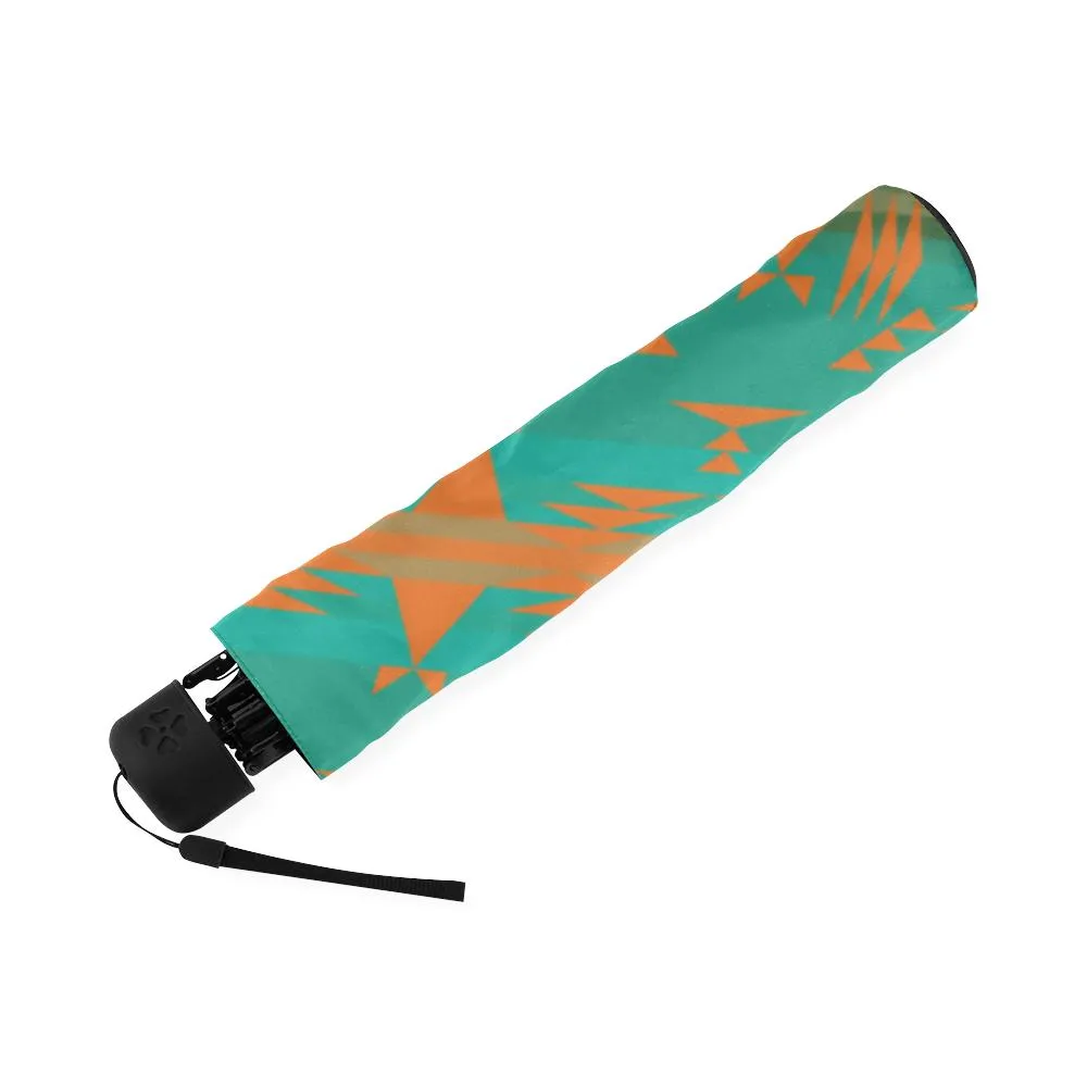 Between the Mountains Deep Lake Orange Foldable Umbrella