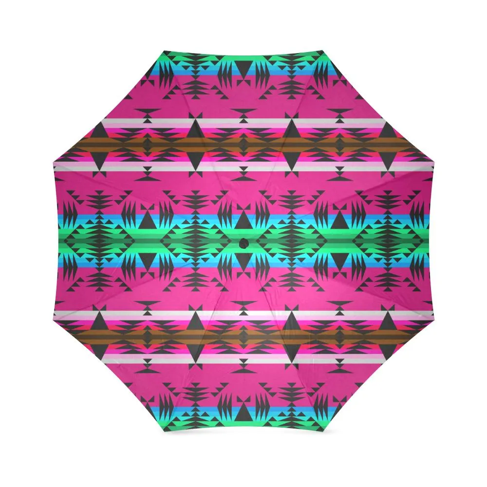 Between the Mountains Pink Foldable Umbrella