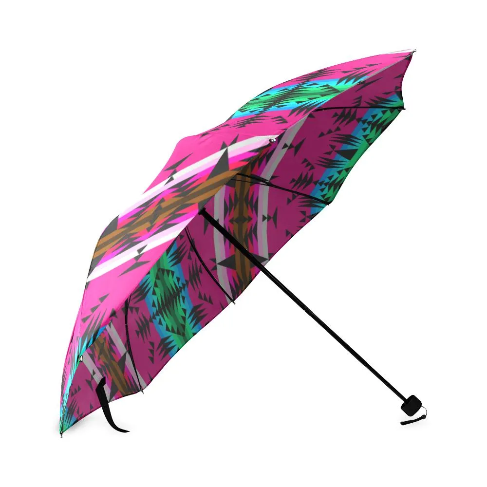 Between the Mountains Pink Foldable Umbrella