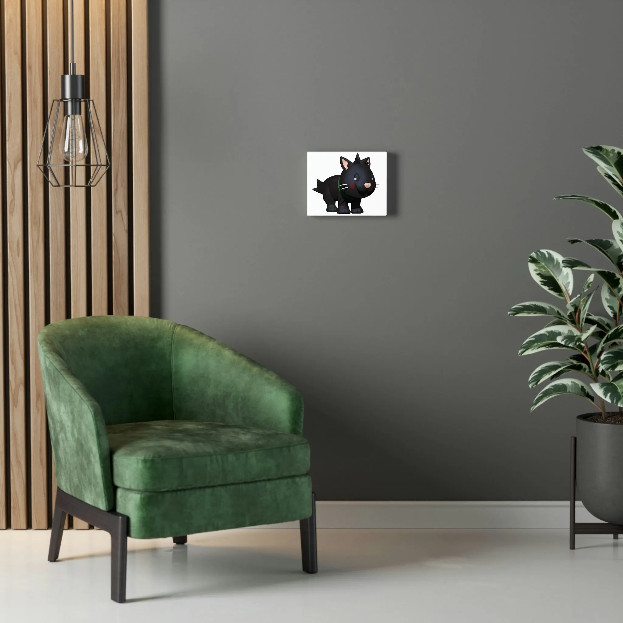 Black Cat Stretched Canvas