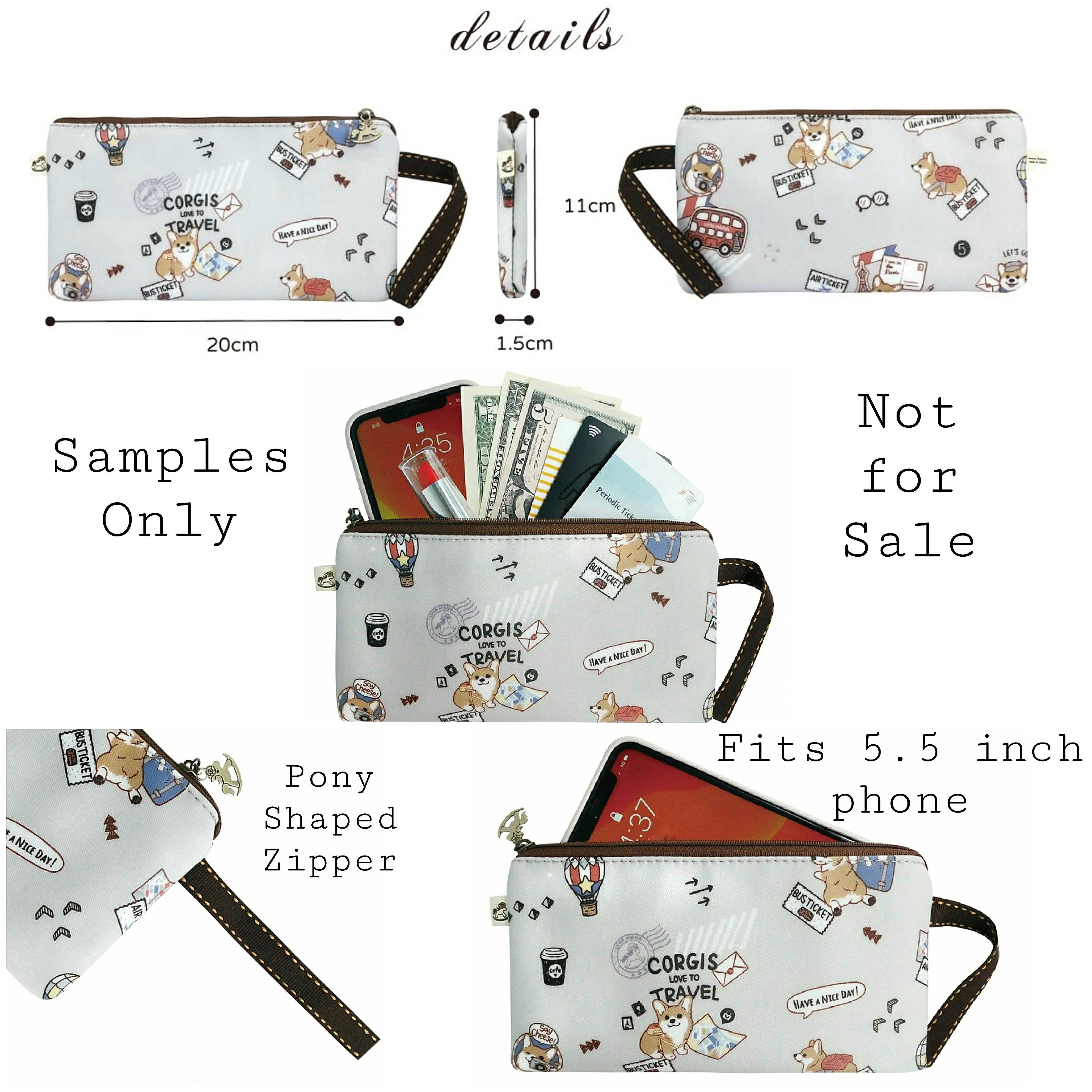 Blue Poodle in Paris Long Coin Purse