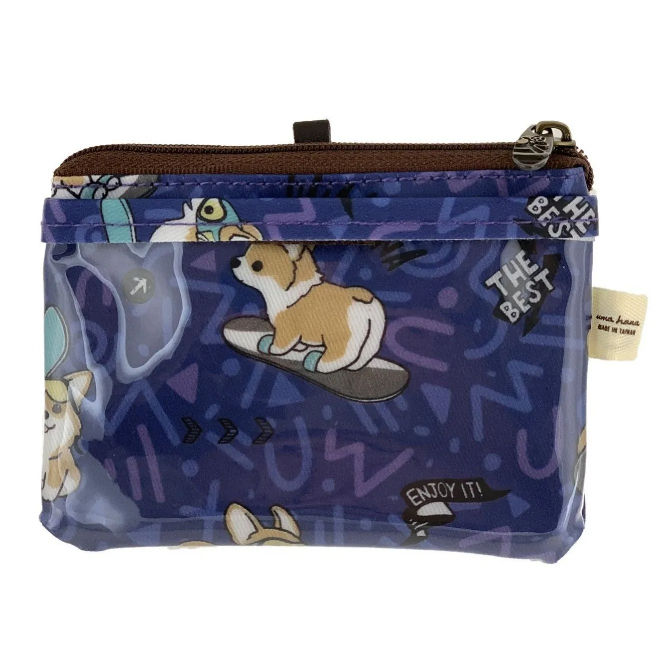 Blue Snow Corgi Card & Coin Purse