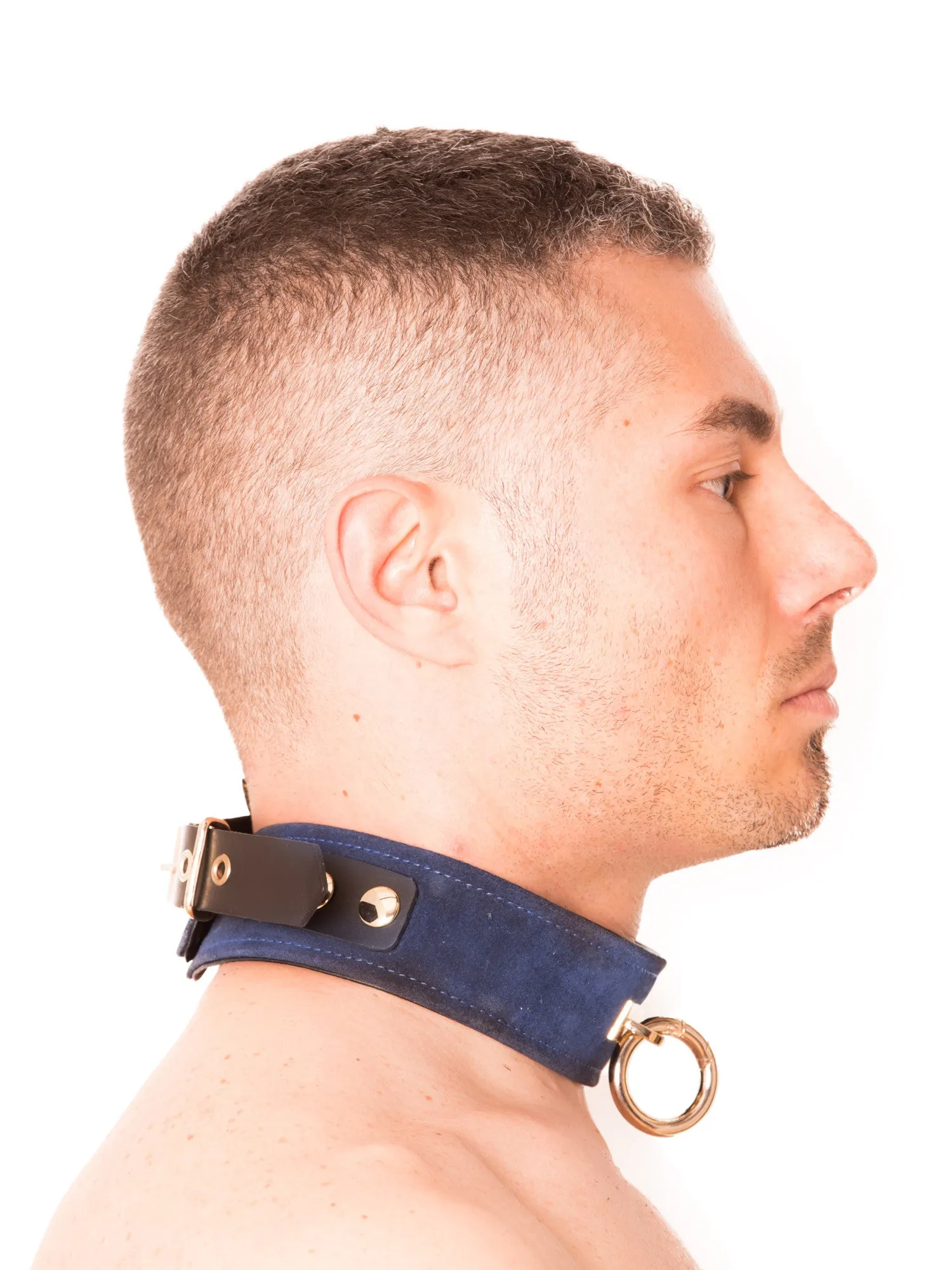 Blue Suede O-Ring Collar