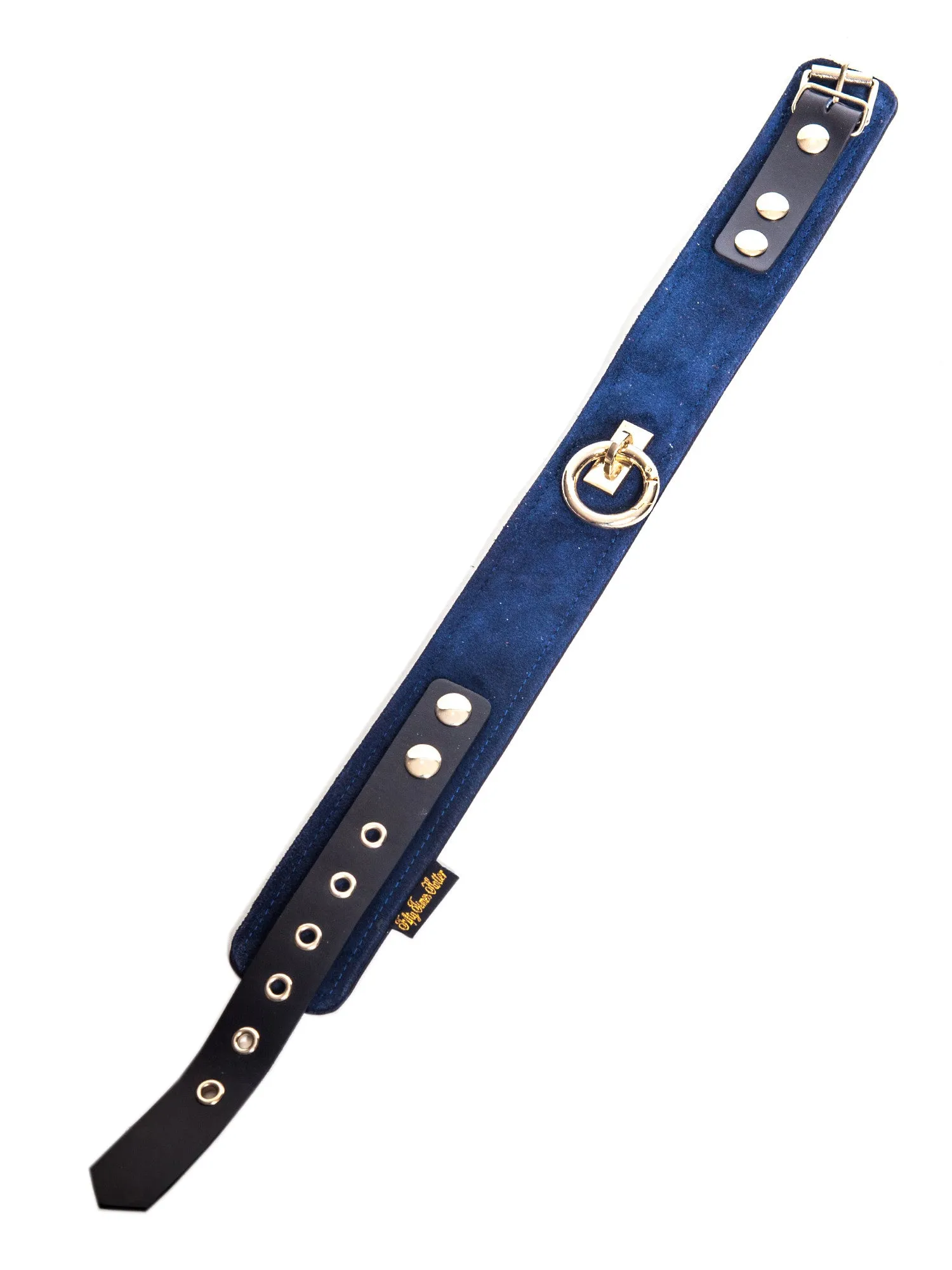 Blue Suede O-Ring Collar