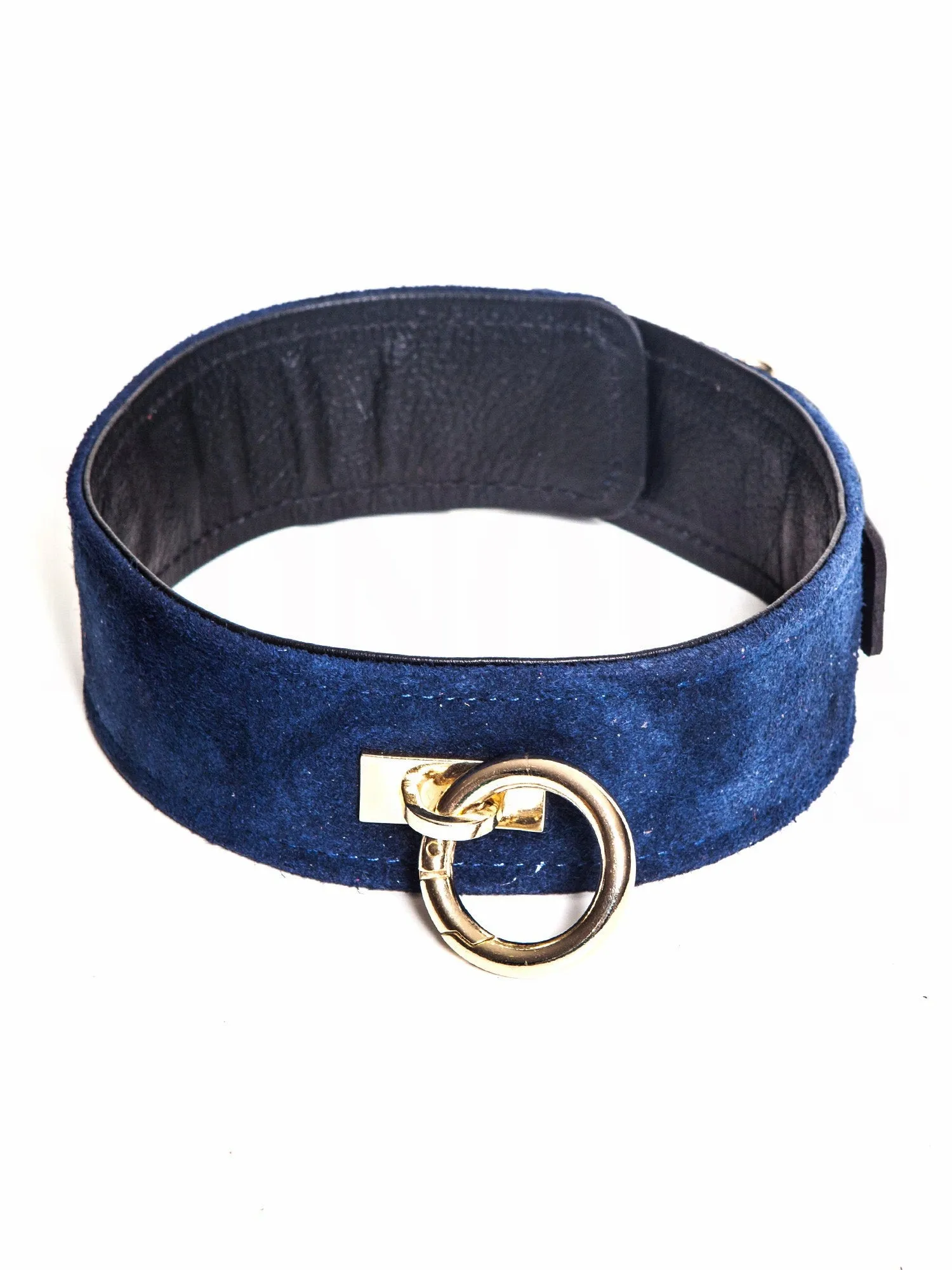 Blue Suede O-Ring Collar
