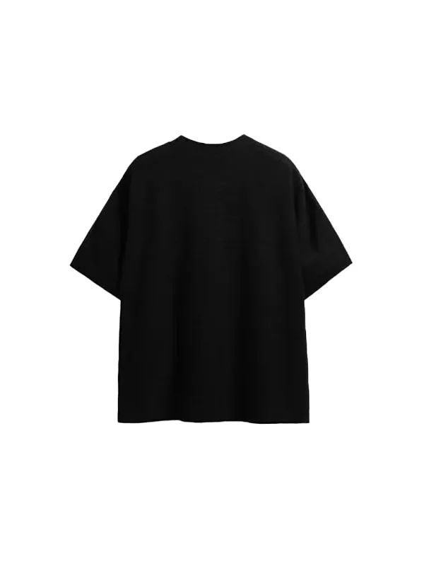Business Is Business Embroidered T-Shirt in Black Color