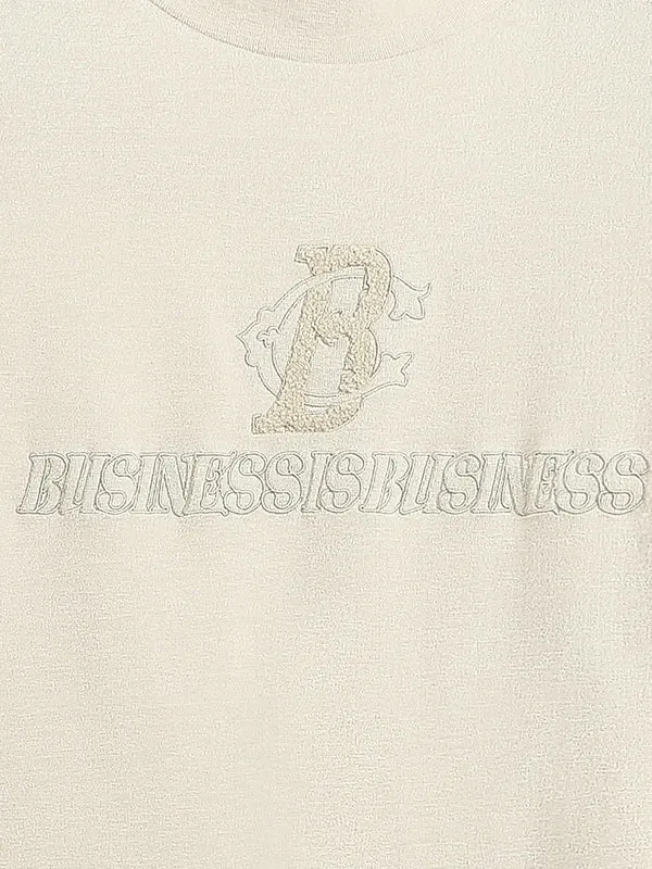 Business Is Business Embroidered T-Shirt in Black Color
