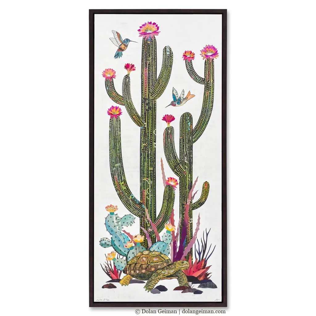 CACTUS COUNTRY (TORTOISE) canvas art print with float frame