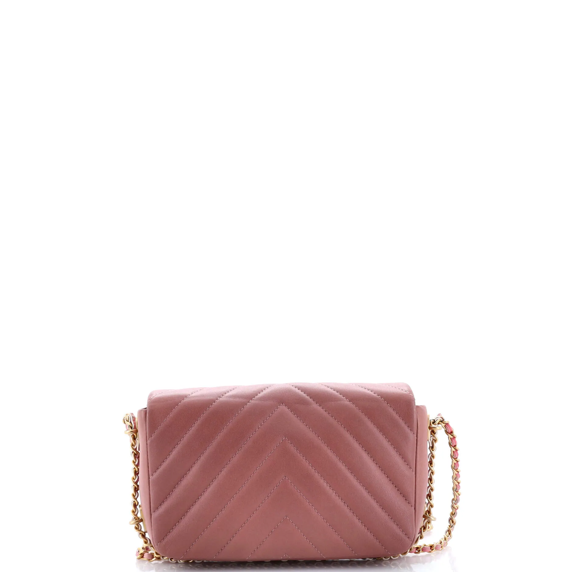 Chain Around CC Flap Bag Chevron Lambskin Mini
