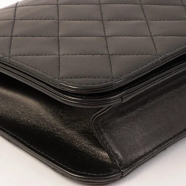 Chanel Around 2001 Made Full Flap Turn-Lock Chain Bag Black