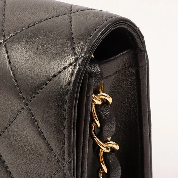 Chanel Around 2001 Made Full Flap Turn-Lock Chain Bag Black