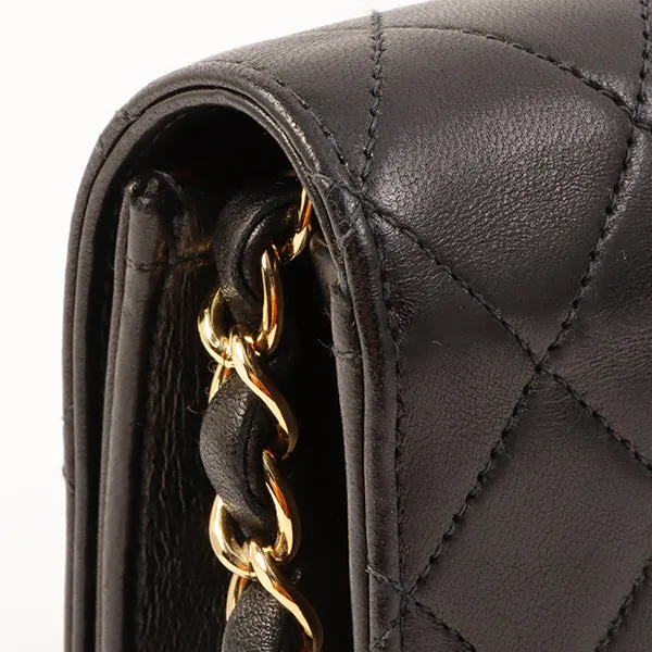 Chanel Around 2001 Made Full Flap Turn-Lock Chain Bag Black