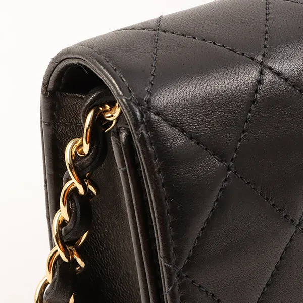Chanel Around 2001 Made Full Flap Turn-Lock Chain Bag Black