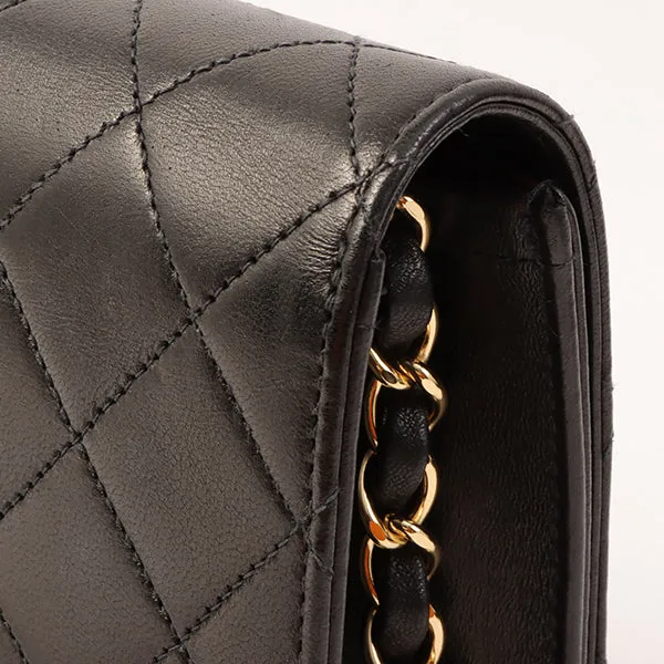 Chanel Around 2001 Made Full Flap Turn-Lock Chain Bag Black