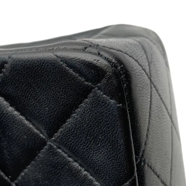 Chanel Classic Double Flap Shoulder Bag Medium Black Lambskin Vintage