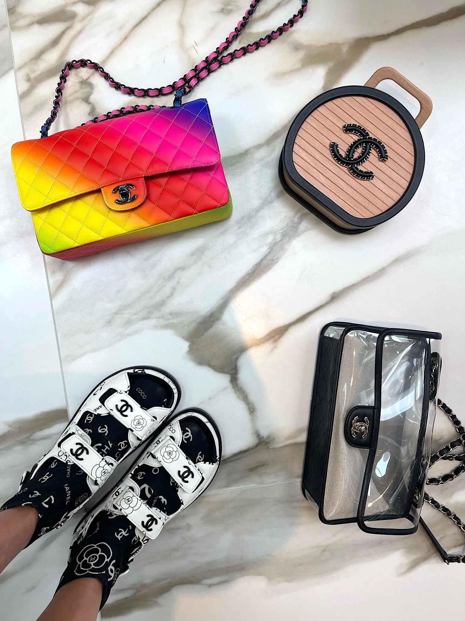 Chanel Medium Classic Flap Bag Rainbow 23C (Cruise Collection)