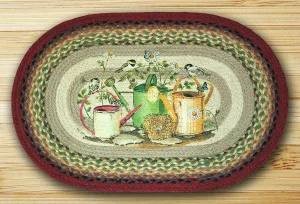 Chickadee Butterfly Oval Patch Rug