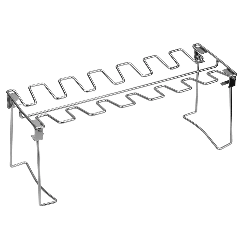 Chicken Leg Rack for Grill -  Premium Stainless Steel Barbecue Chicken Drumstick Holder with Drip Tray