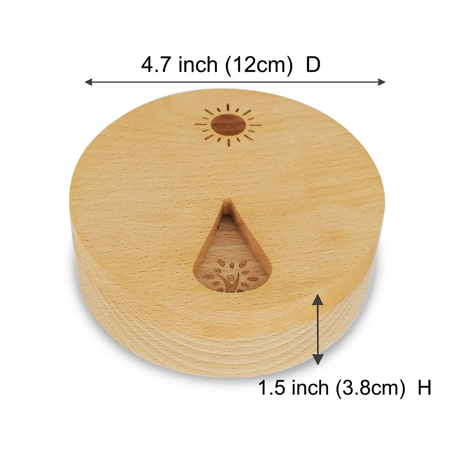 CHIEMONT: Wooden Portable Travel Pill Case with Velvet Bag