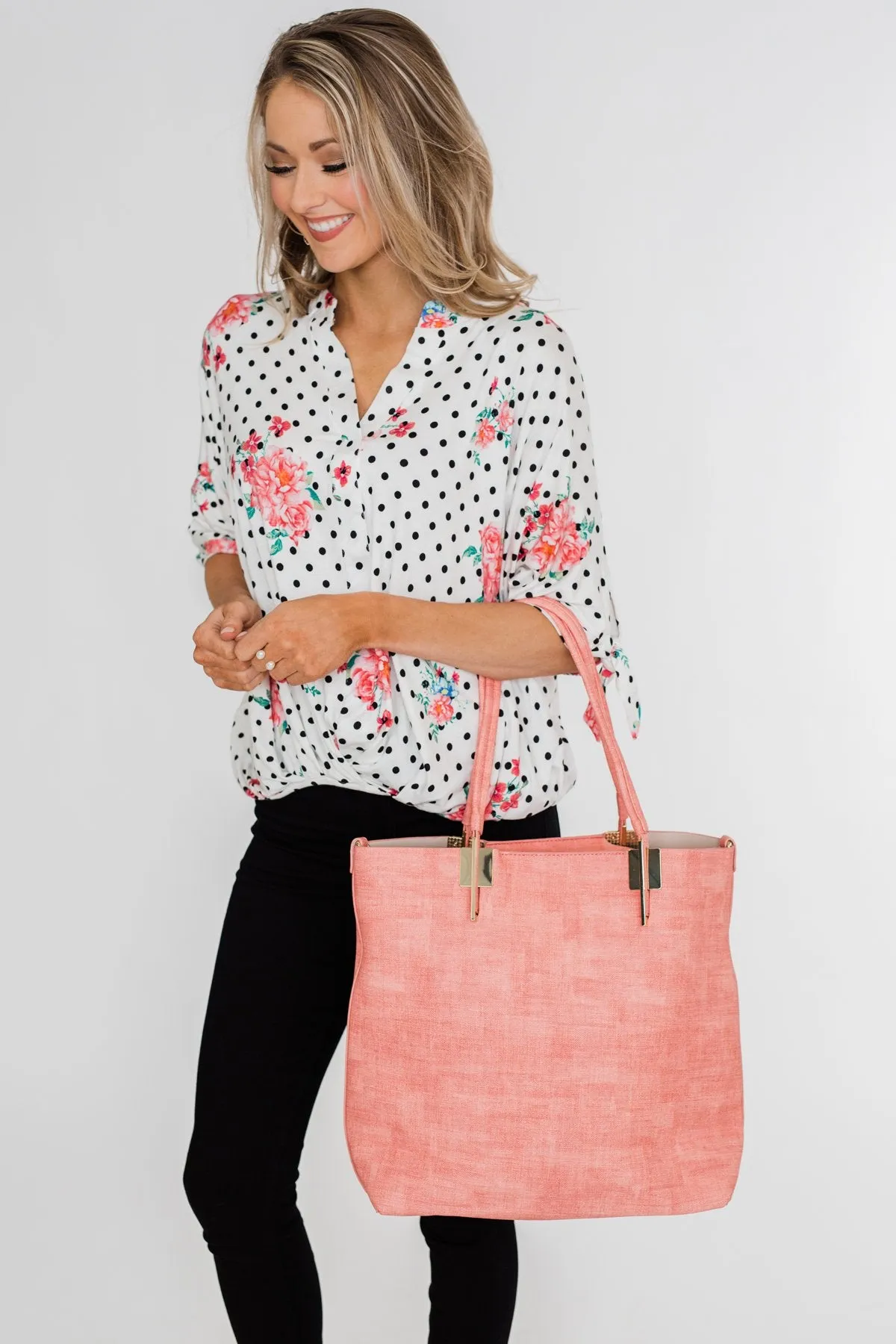Classic Double Handle Tote- Pink