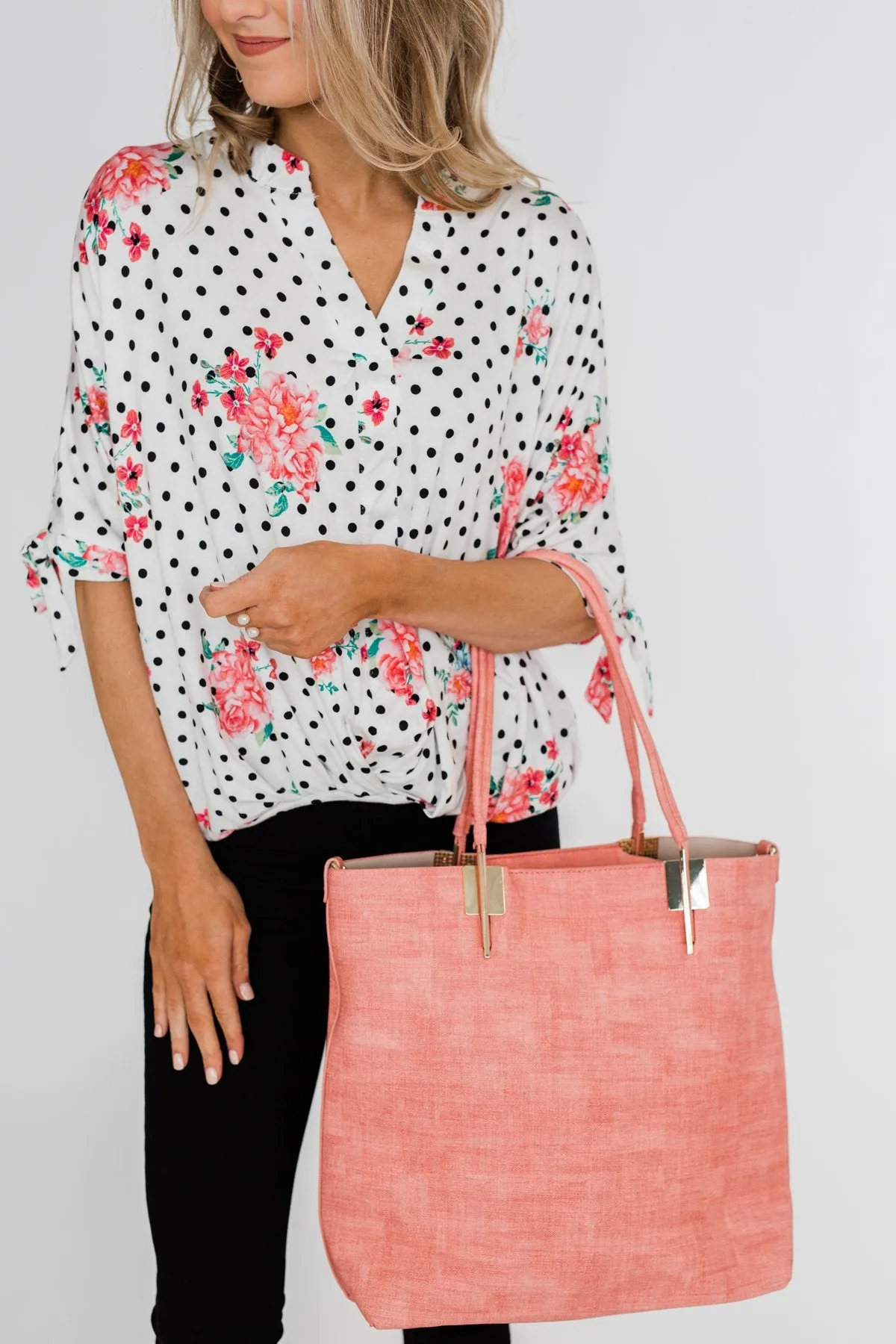 Classic Double Handle Tote- Pink