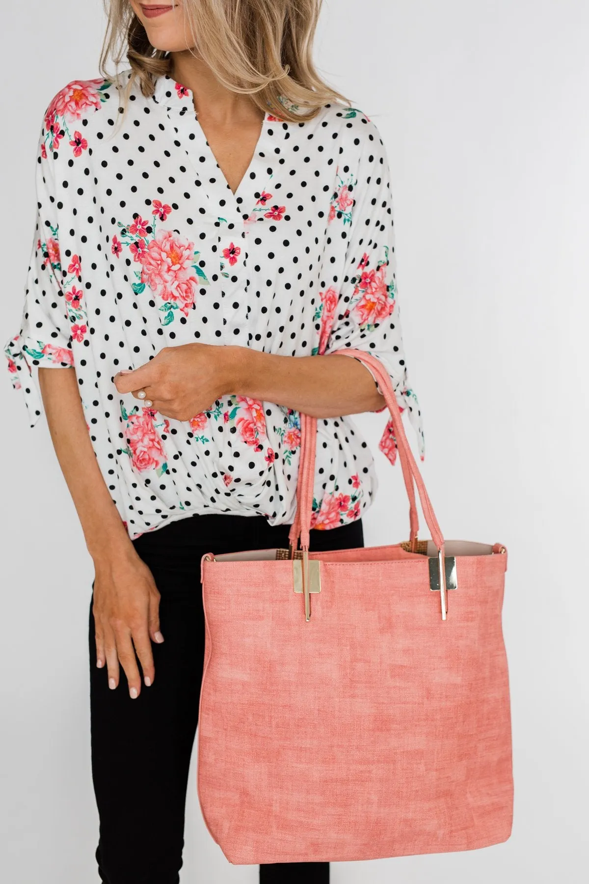 Classic Double Handle Tote- Pink