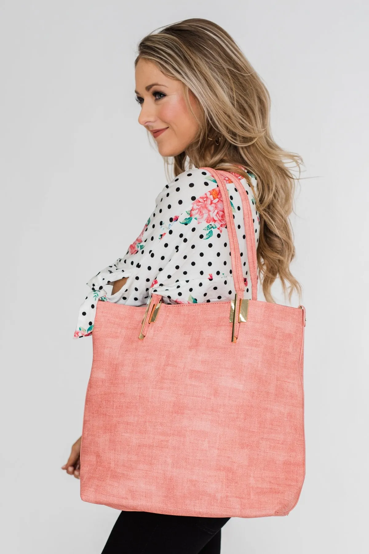 Classic Double Handle Tote- Pink