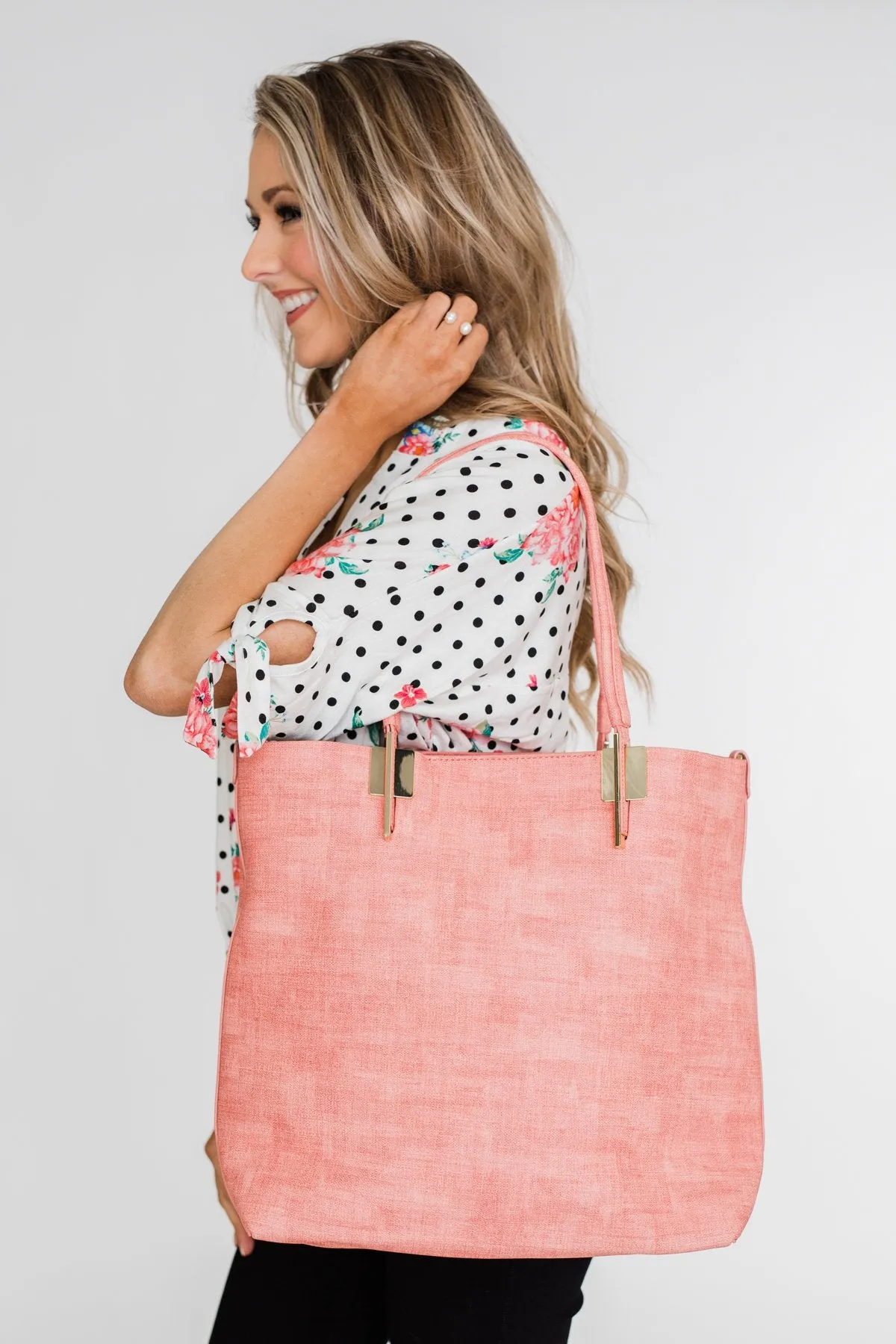 Classic Double Handle Tote- Pink