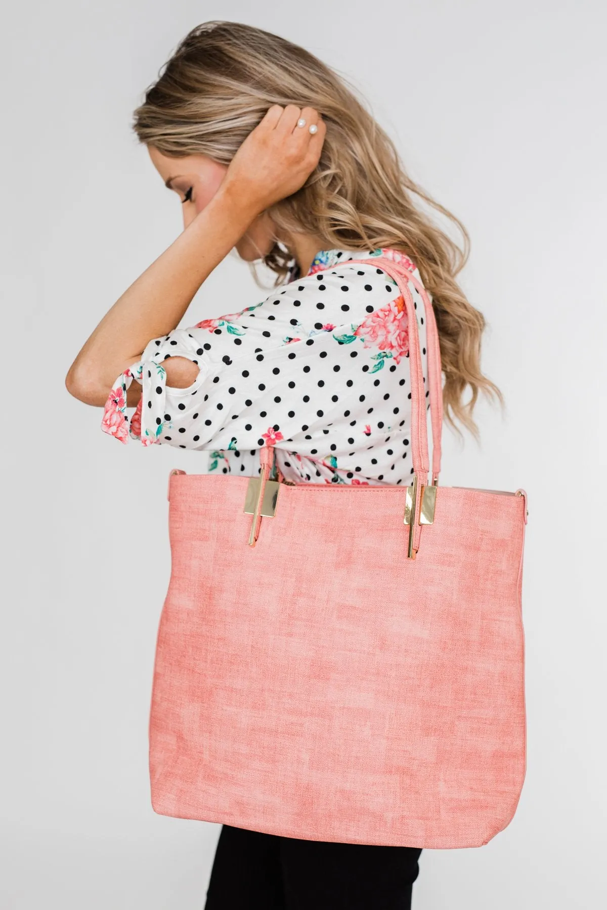 Classic Double Handle Tote- Pink