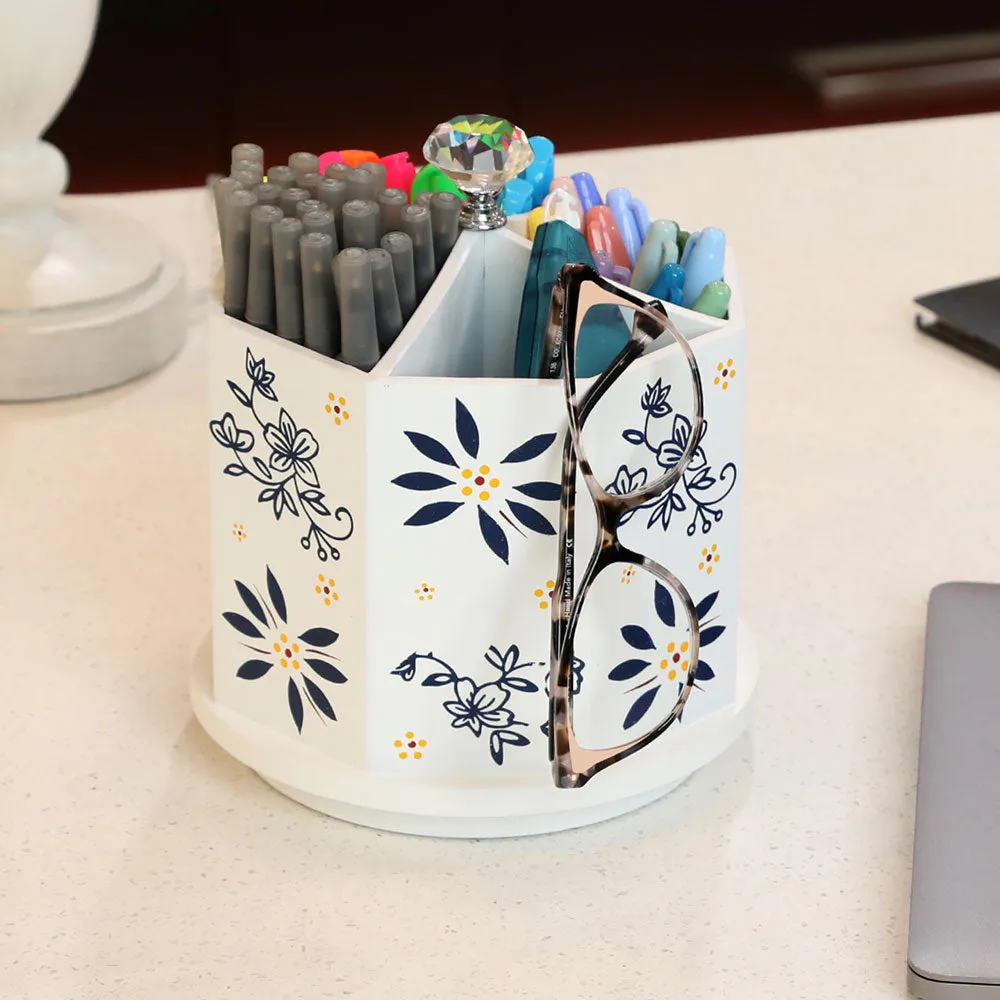 Classic Wood Spinning Organizer Caddy