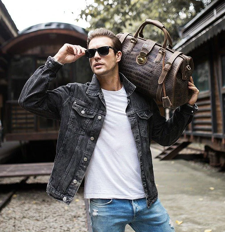 Crocodile Leather Travel Bag
