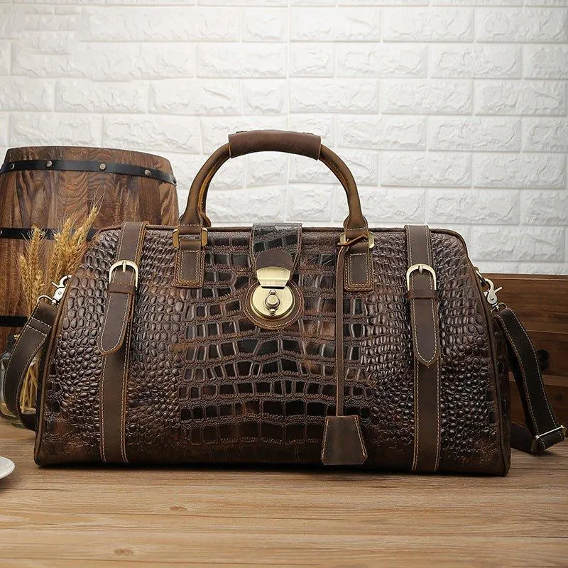 Crocodile Leather Travel Bag