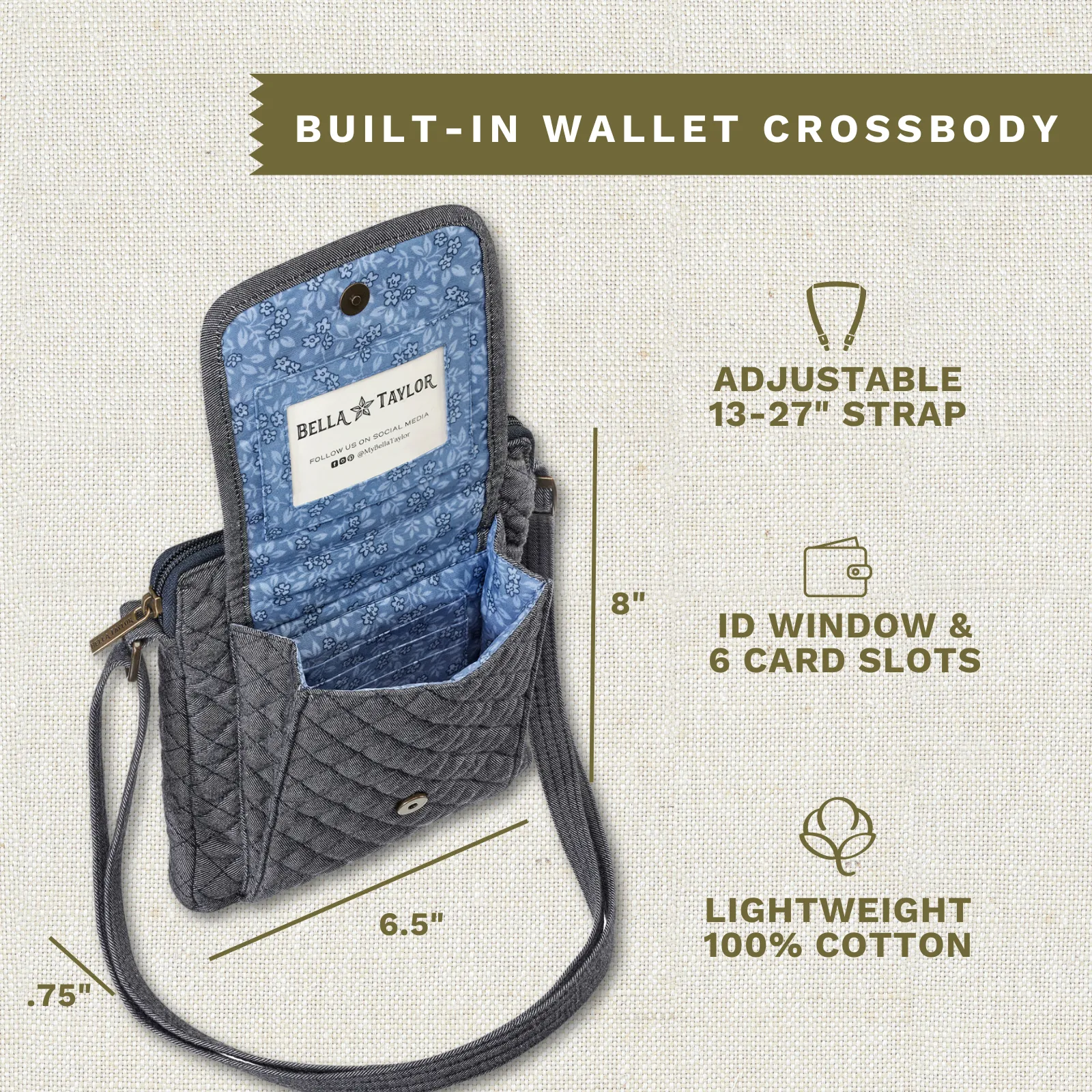 Dark Denim Mini Crossbody